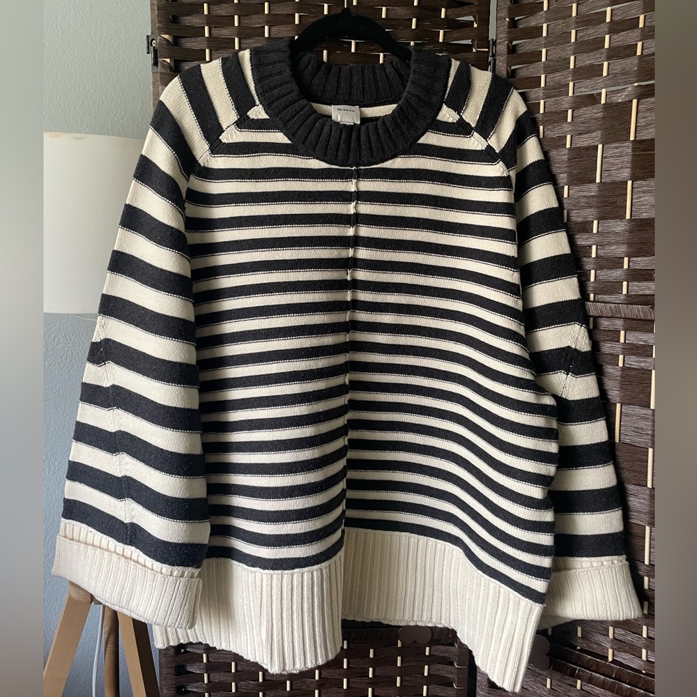 Maeve mock neck striped sweater